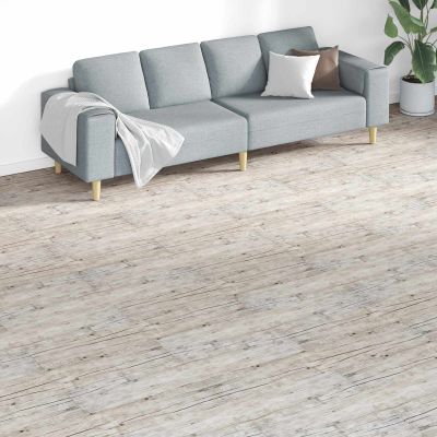 vidaXL Podlahové dosky 18 pcs Biely 5,26 m² PVC
