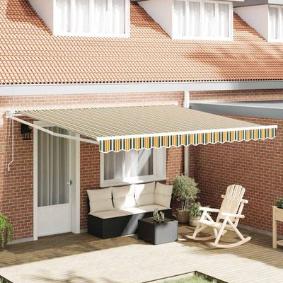 vidaXL Sklopná markíza Viacfarebný 400 × 300 cm Polyester a kov