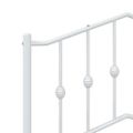 vidaXL Kovové náhradné čelo postele biele 75 cm