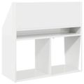 vidaXL Detský regál s úložiskom Vysoký lesk bielej 72,5 x 29,5 x 69 cm