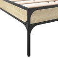 vidaXL Posteľný rám dub sonoma 200x200 cm kompozitné drevo a kov