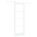 vidaXL Posuvné dvere Biela 78 x 211 cm Masívne borovicové drevo a sklo