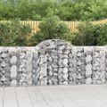 vidaXL Oblúkové gabiónové koše 2ks 200x50x100/120cm pozinkované železo