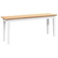 vidaXL Lavica 110 cm Biela masívna guma
