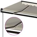 vidaXL Automatická markíza, LED a senzor vetra 500x300 cm, krémová