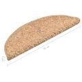 vidaXL Schodové rohože 15 ks 56x17x3 cm zlaté polkruhové