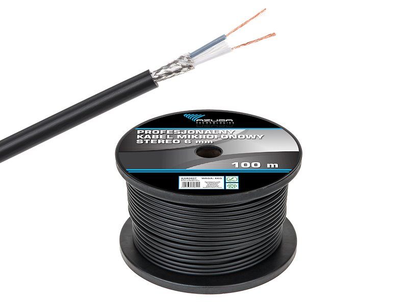 Kábel mikrofónny Cabletech KAB0607 stereo 6mm PROFI metráž