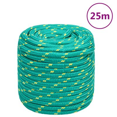 vidaXL Lodné lano zelené 16 mm 25 m polypropylén