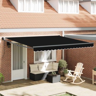 vidaXL Markíza Čierna 400 × 300 cm Polyester a kov