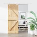 vidaXL Posuvné dvere Prírodná a biela 80 x 210 cm Borovicový masív