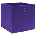 vidaXL Úložné boxy 4 ks, netkaná textília 28x28x28 cm, fialové