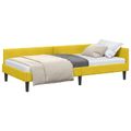 vidaXL Rohový rám postele s čelnou doskou Žltá 90 cm x 190 cm Zamat