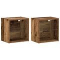 vidaXL Floating Shelf with LED Light 2 ks Hnedá 40 x 28,5 x 40 cm