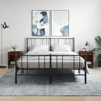 vidaXL Nočné stolíky 2 ks hnedý dub 40x35x50 cm kompozitné drevo