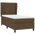 vidaXL Posteľný rám boxsping s matracom hnedý 90x200 cm látka