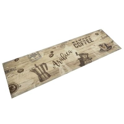 vidaXL Kuchynský koberec umývateľný Coffee hnedý 45x150 cm zamat