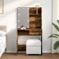 vidaXL toaletný stolík s LED Old Wood 74,5x40x141 cm
