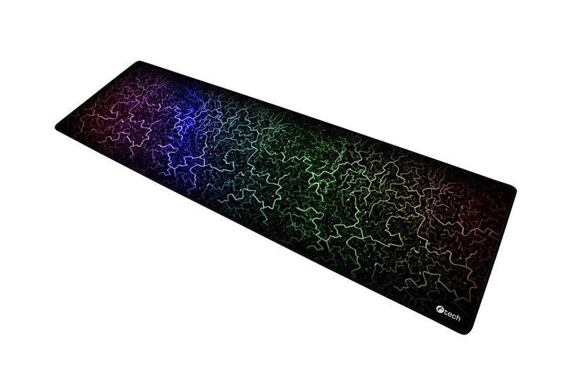 Herná podložka pod myš C-TECH ANTHEA ARC XL, farebná, pre gaming, 900x270x4mm, obšité okraje
