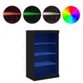 vidaXL LED komoda Čierny dub 60,5 x 37 x 100 cm Kompozitné drevo