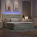 vidaXL LED úložná posteľ s matracom Svetlosivá 180 x 200 cm Zamat