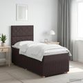 vidaXL LED boxspring posteľ s matracom Tmavohnedá 100 x 200 cm Látka