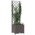 vidaXL Záhradný kvetináč s mriežkou hnedý 40x40x136 cm PP
