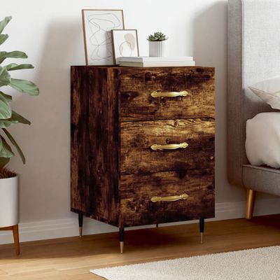 vidaXL Nočný stolík dymový dub 40x40x66 cm kompozitné drevo