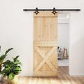 vidaXL Posuvné dvere 80 x 210 cm Masívne borovicové drevo (neupravené)