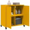 vidaXL Komoda horčicovožltá 68x39x72 cm oceľ