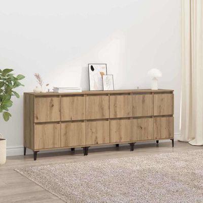 vidaXL Komody 3 pcs Remeselný dub 60 x 35 x 70 cm Kompozitné drevo