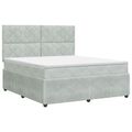 vidaXL Posteľ boxspring s matracom Svetlosivá 140 x 200 cm Zamat