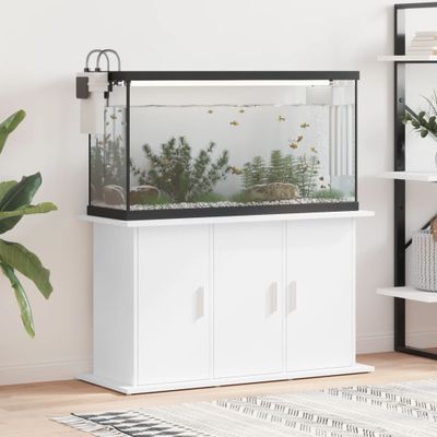 vidaXL Stojan na akvárium biely 101x41x58 cm kompozitné drevo