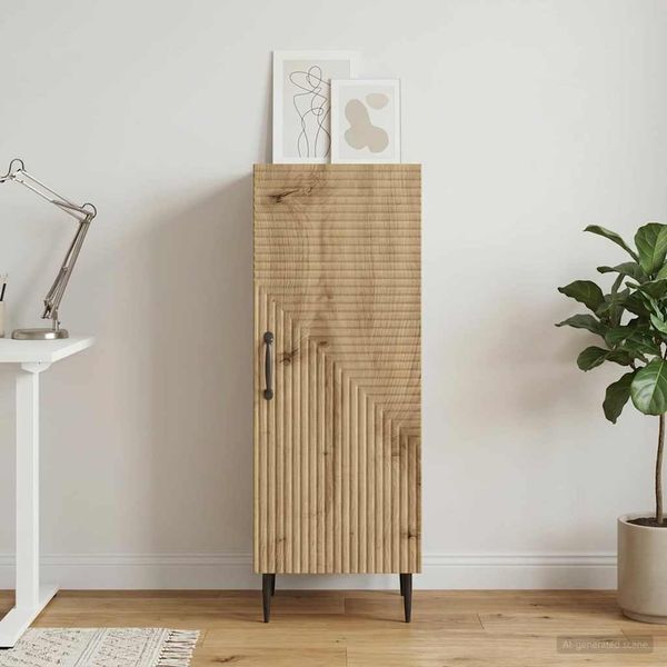 vidaXL Servírovacia skriňa Dub artisan 33 x 34,5 x 89,5 cm