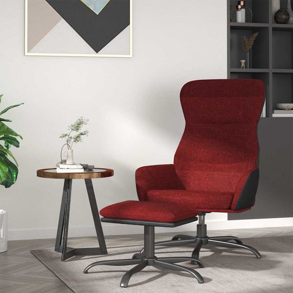 vidaXL Relaxačné kreslo s podnožkou vínovočervené látka