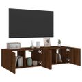 vidaXL TV nástenné skrinky s LED svetlami 2 ks hnedý dub 60x35x31 cm