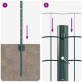 vidaXL Euro oplotenie s pilierom 10 x 0,8 m PVC potiahnutá oceľ Zelená