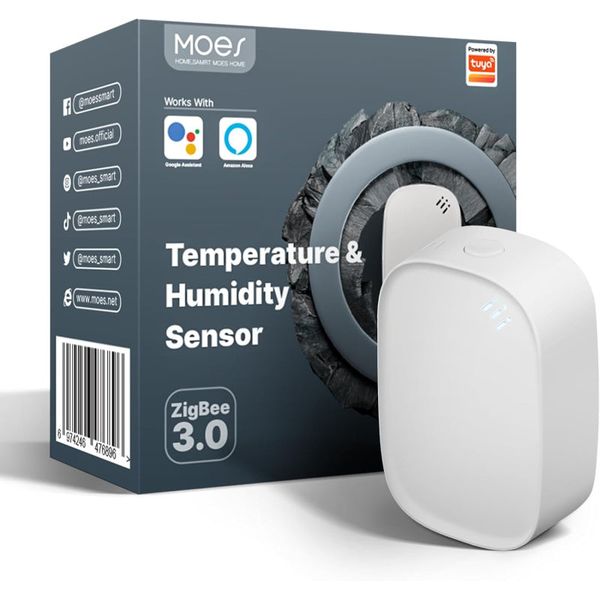 Inteligentný senzor teploty a vlhkosti MOES ZSS-S01-TH-C-MS ZigBee Tuya