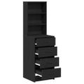 vidaXL Highboard Čierny dub 40 x 41 x 135 cm Kompozitné drevo