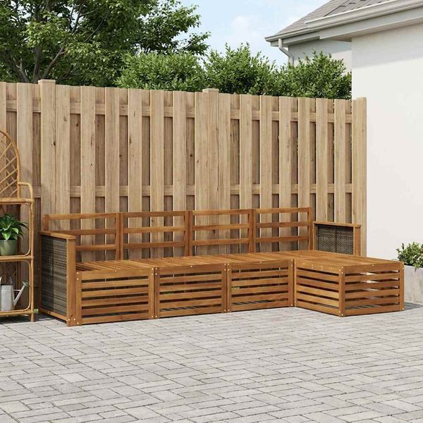 vidaXL Záhradná súprava gaučov 5 pcs Prírodná