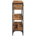 vidaXL Konzolový stôl Staré drevo 100 x 25 x 75 cm Kompozitné drevo