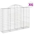 vidaXL Oblúkové gabionové koše 6 ks 200x30x140/160 cm pozink. železo