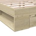 vidaXL Posteľný rám so zásuvkami dub sonoma 120x200cm kompozitné drevo