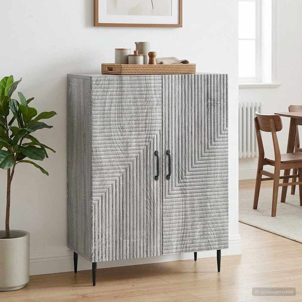 vidaXL Servírovacia skriňa Sivá sonoma 66 x 34,5 x 89,5 cm