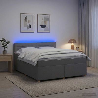 vidaXL Posteľ boxspring s matracom Svetlosivá 140 x 190 cm Látka