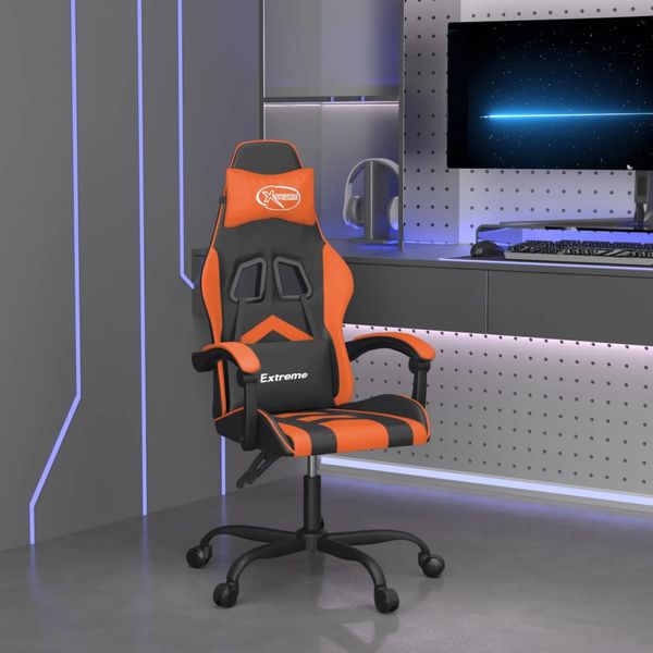vidaXL Herná stolička čierna a oranžová umelá koža