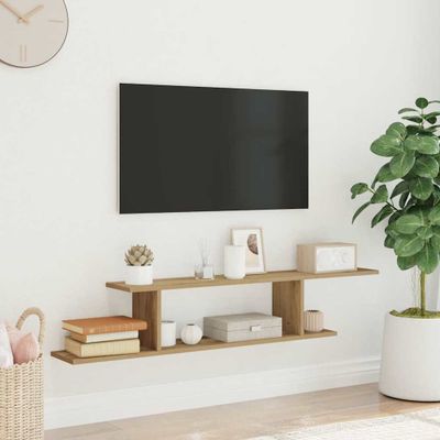 vidaXL Nástenná TV polica dub artisan 125x18x23 cm spracované drevo