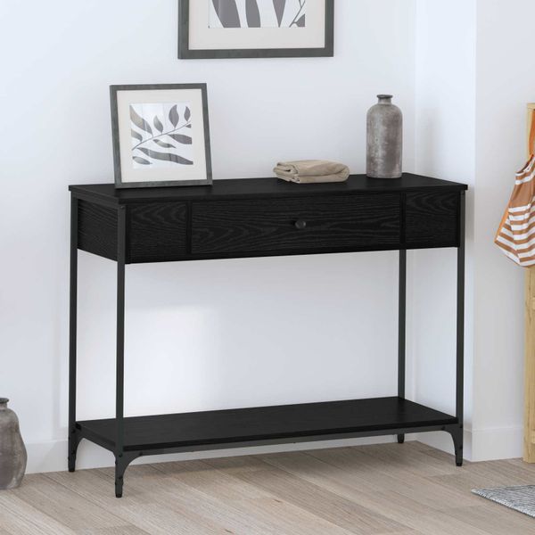 vidaXL Konzolový stôl Čierny dub 100 x 34.5 x 75 cm Kompozitné drevo