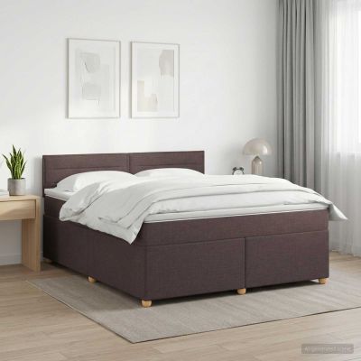 vidaXL Posteľ boxspring s matracom Tmavohnedá 180 x 200 cm Látka