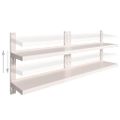 vidaXL Nástenné regály s 2 policami 2 ks nehrdzavejúca oceľ 200x30 cm