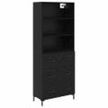 vidaXL Highboard Čierny dub 69,5 x 34 x 180 cm Kompozitné drevo